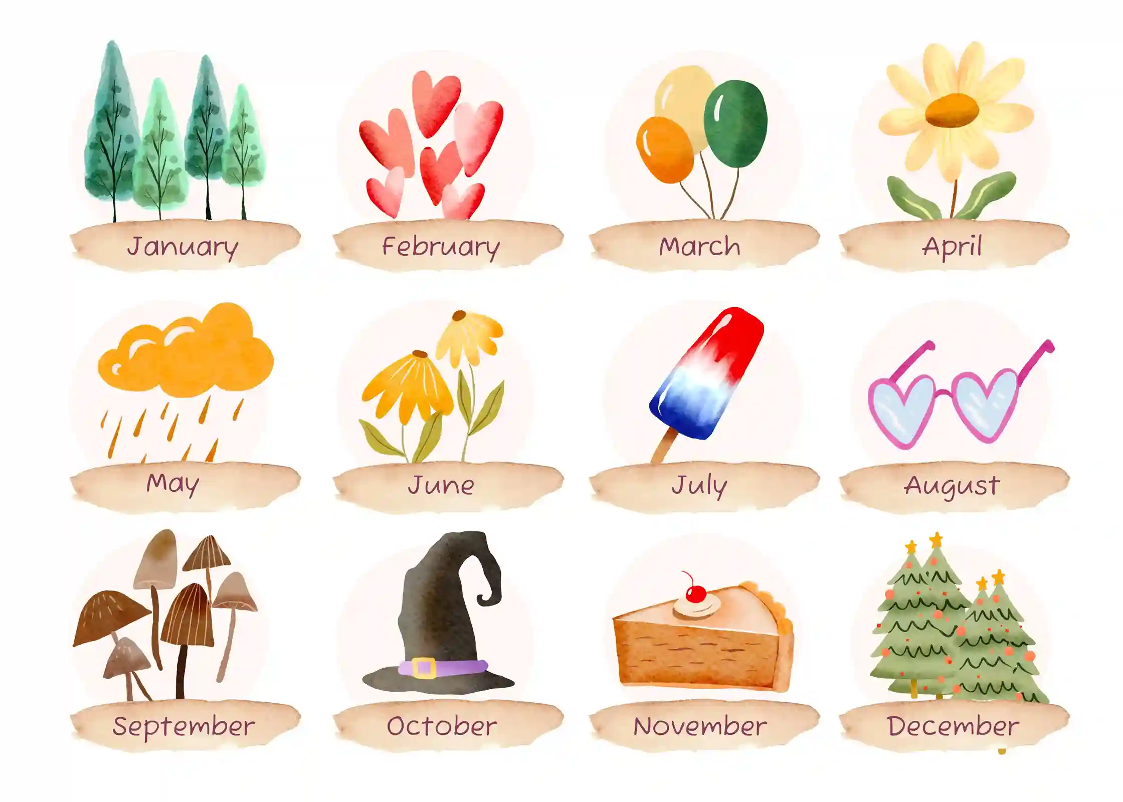 ماه های سال به انگلیسی به همراه معنی